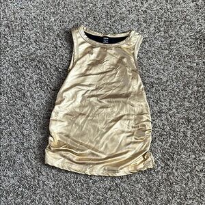Gold ruched halter top